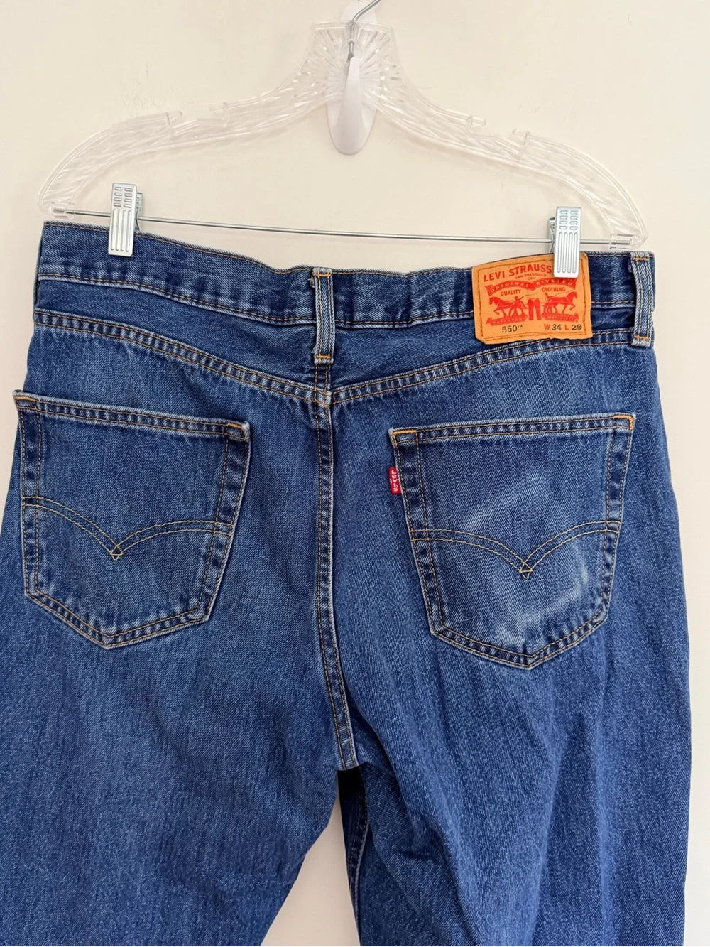 Levi’s 550 Relaxed Fit Men’s Jeans W34 L29 Blue Denim Tapered Leg Classic